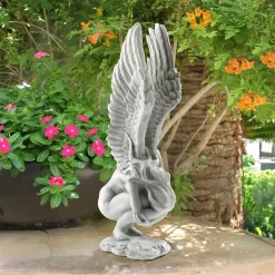 Crouching Angel Garden Statue