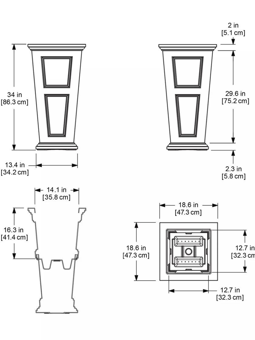 Fairfield Self-Watering Tall Patio Planters, 34” - Image 14