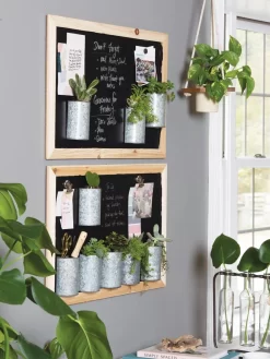 Mini Magnetic Galvanized Planter Pockets, Set Of 3