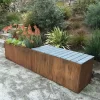Nice Corten Trough Planters With Bench Top